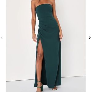 Lulus Emerald Green Strapless Maxi Dress